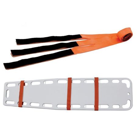 KEMP USA Three Piece Hook & Loop Spineboard Straps, Orange 10-305-ORG